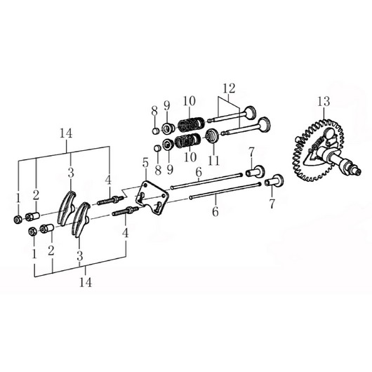 Распредвал и клапана Champion PC6337F