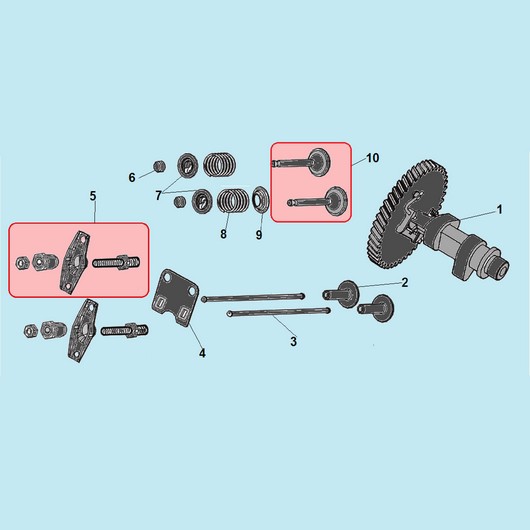 Распредвал и клапана Champion PC9750FT