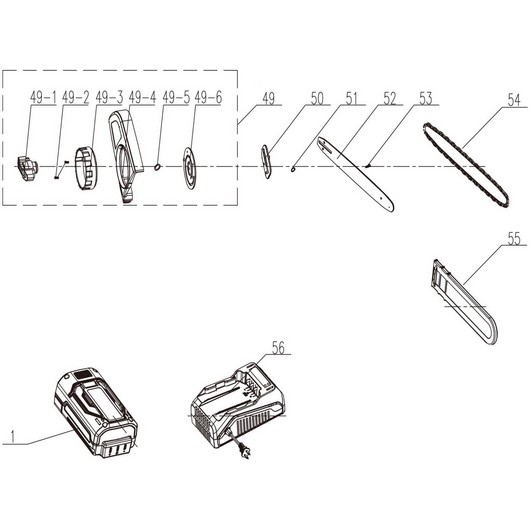 Шина, цепь и аккумулятор Champion PPB400
