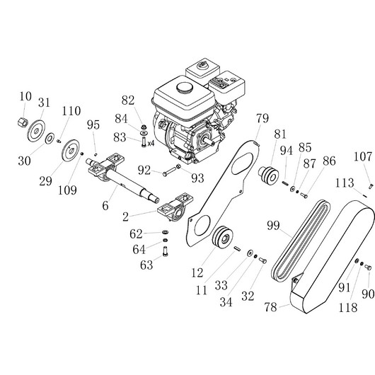 Вал приводной и ремень Champion SC350