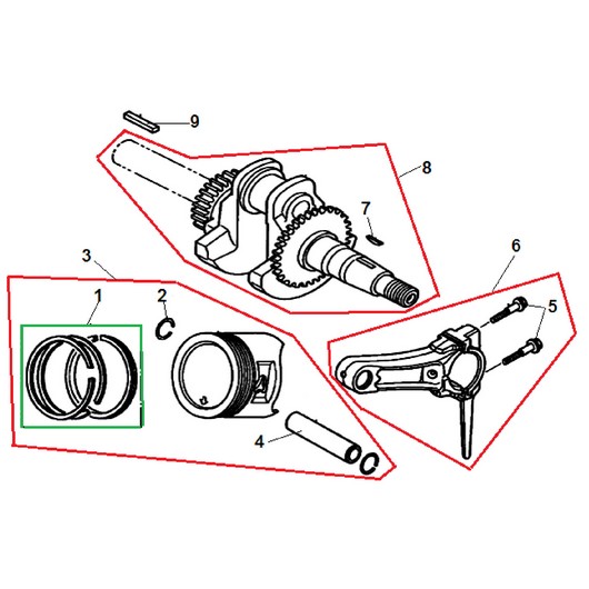 Поршень и коленвал Champion ST556