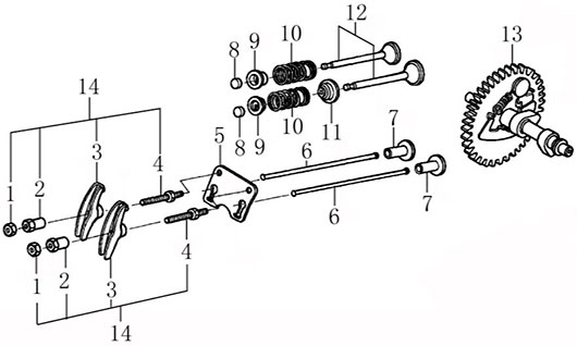 Распредвал и клапана Champion ST655