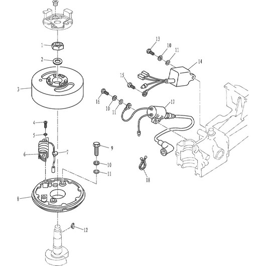 Магнето и маховик Toyama T2.6CBMS
