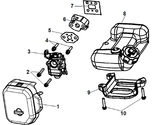 Карбюратор и бак Champion T275