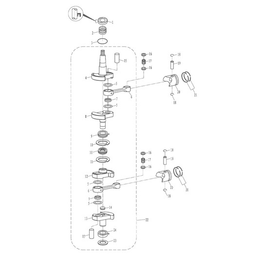 Поршень и коленвал Toyama T30ABMS