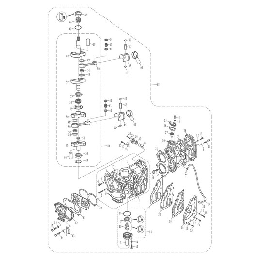 Поршень и коленвал Toyama T30ABMS