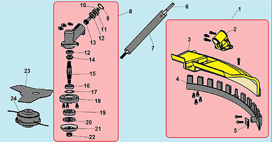 Редуктор и нижняя штанга Champion T333/T333-2
