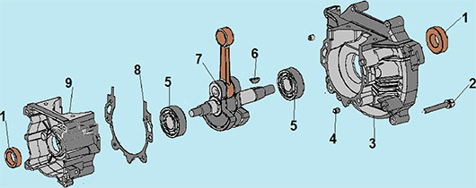 Коленвал и картер Champion T333S-2