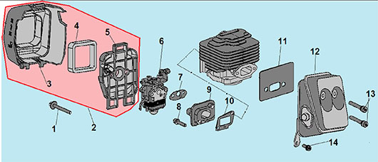 Карбюратор и воздушный фильтр Champion T333S-2