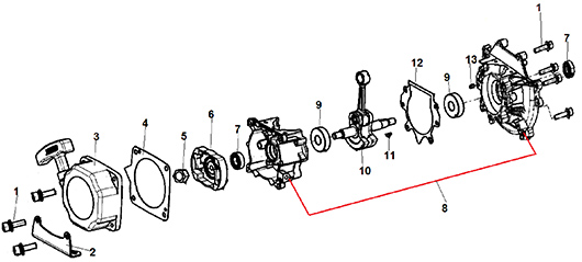 Стартер и коленвал Champion T345