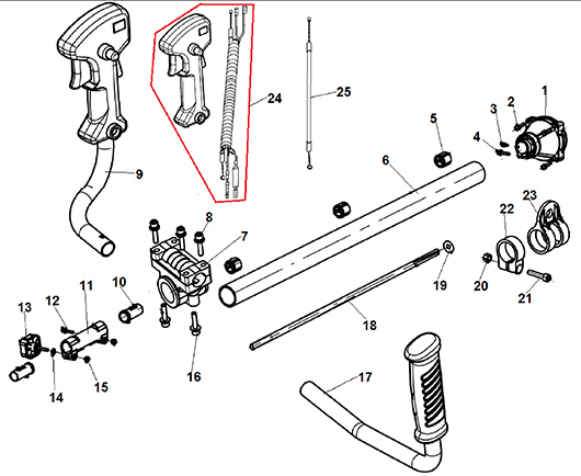 Раздел для подбора и заказа деталей штанги и рукояток управления Champion T345