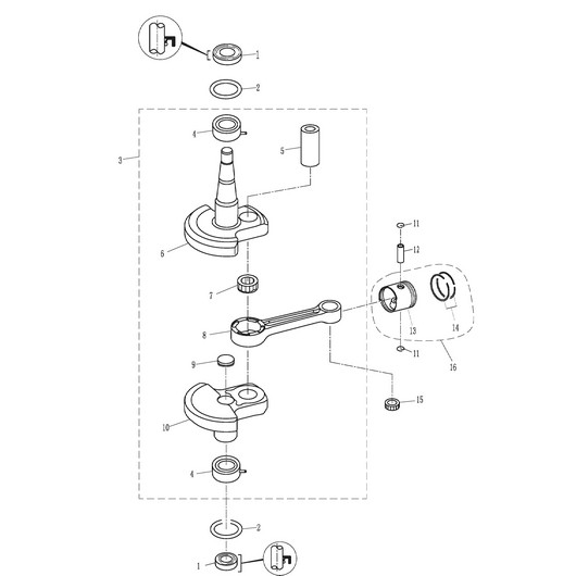 Поршень и коленвал Toyama T5.8BMS