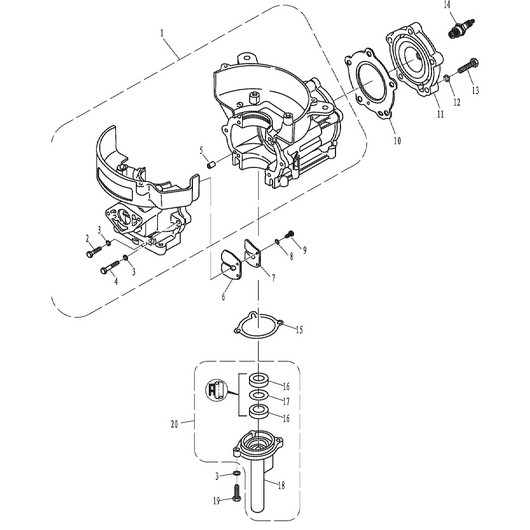 Картер и головка цилиндра Toyama T5.8BMS
