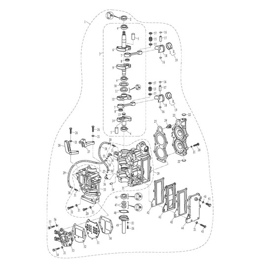 Картер, поршень и коленвал Toyama T9.8BMS