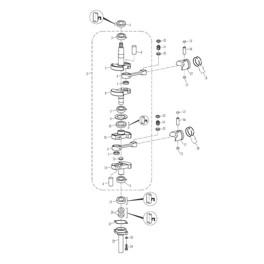 Поршень и коленвал Toyama T9.8BMS