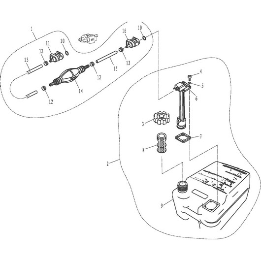 Бак топливный Toyama T9.9BMS