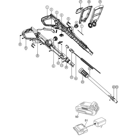 Аккумулятор, штанга и рукоятка Champion TB1811
