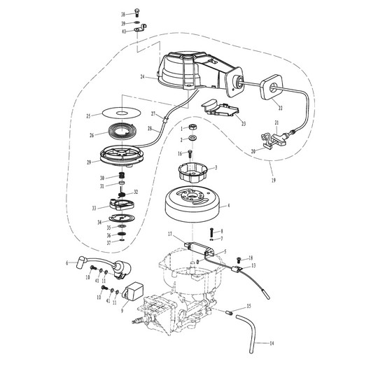 Маховик, магнето и стартер Toyama TC3.6BMS