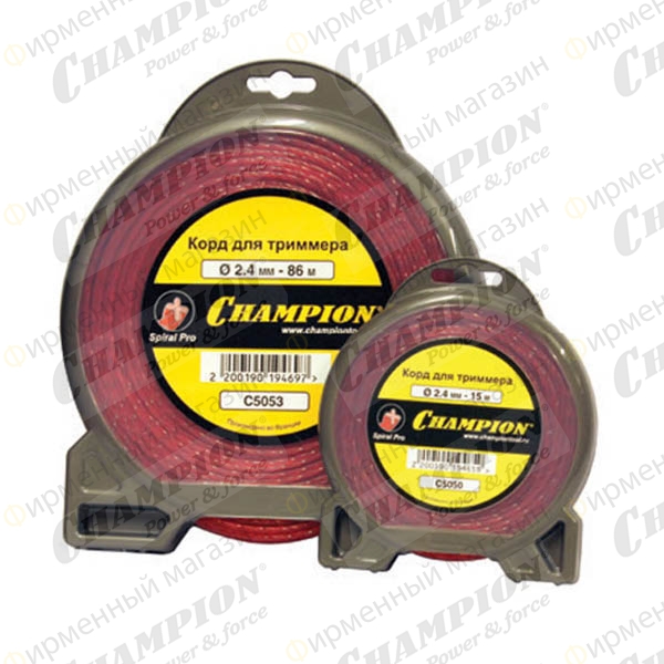 Корд триммерный Champion Spiral Pro 2.4мм*86м (витой)